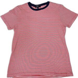 Men's Striped T Shirt Red White Blue Ringneck Sz. M Trendy Vintage